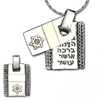 Star of David Necklace for Men with Blessings by Golan Jewelry